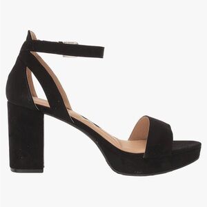 Women Dress Sandals Sueded Black Size 6W